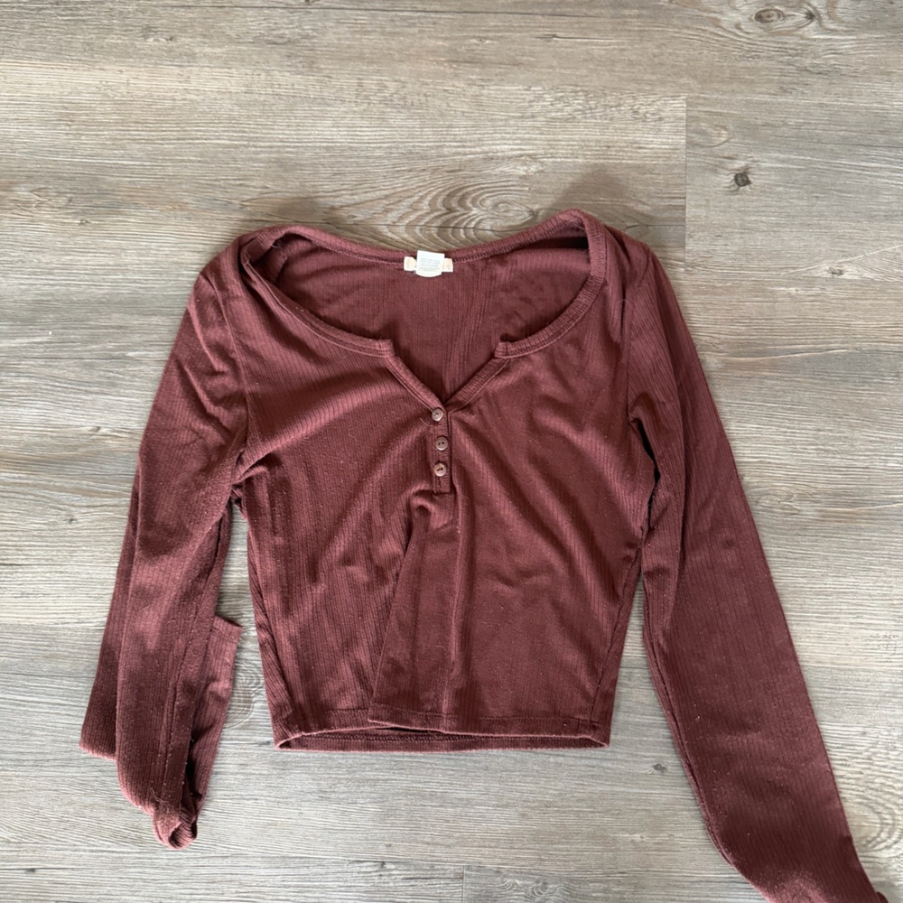 brown long sleeve top